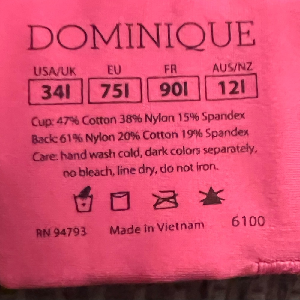 - Dominique SZ 34I Zoe Pro Max Convertible Underwire Pink Sport Bra! NEW! - Picture 5 of 10
